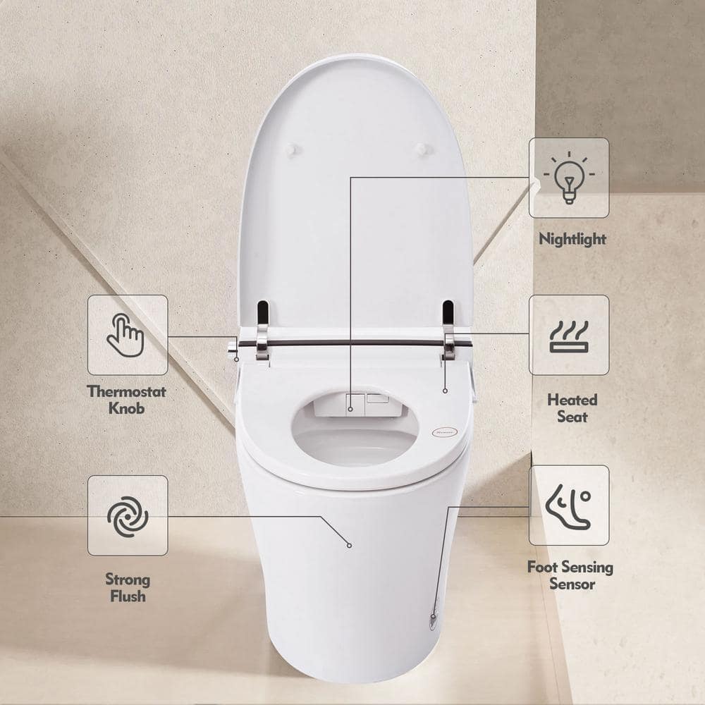 Unbranded Smart Round Toilet with Heated Seat & LED Light - Image 6