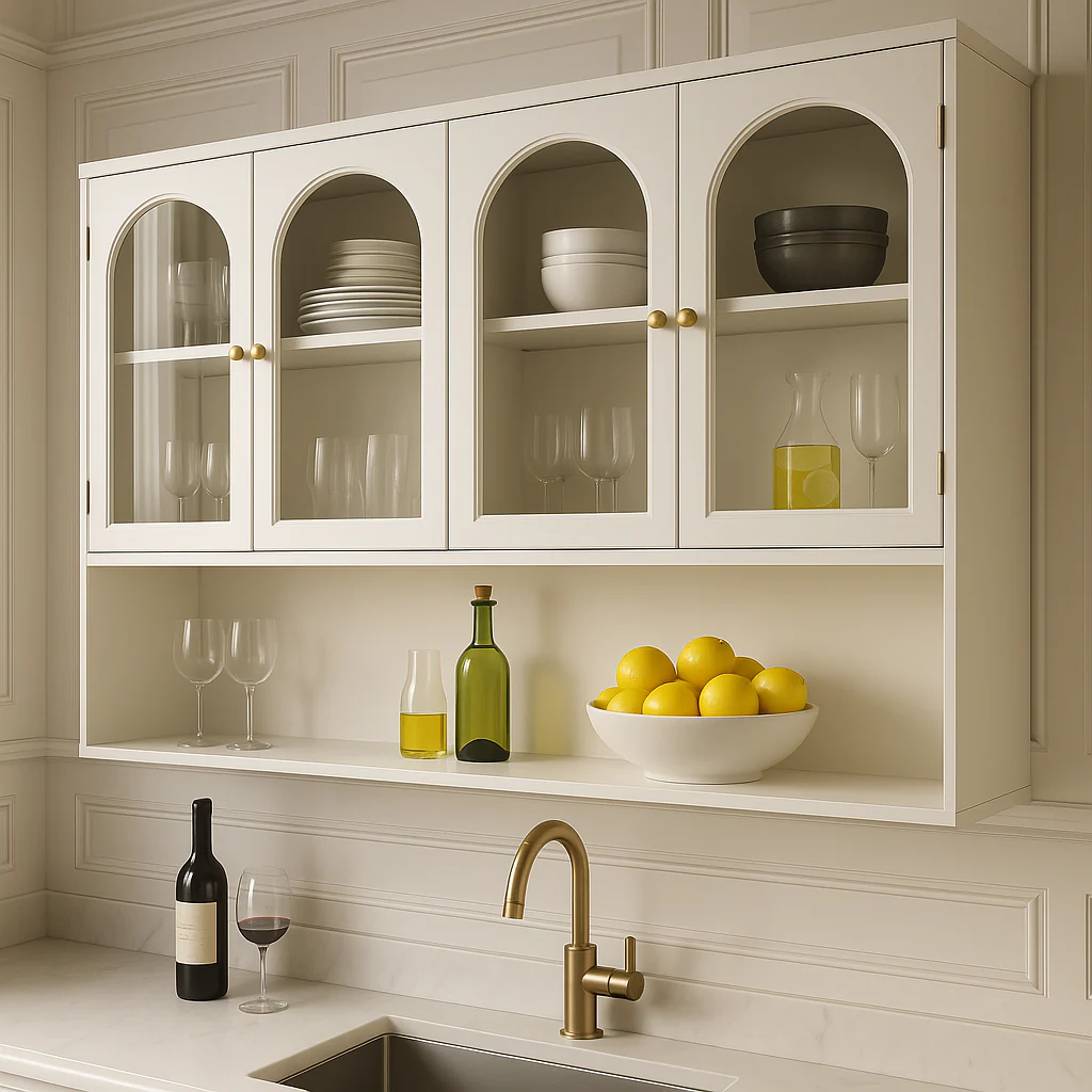 Unbranded Wall-mounted Kitchen Cabinet with Glass Doors, White, 47.25 in. W x 9.05 in. D x 27.55 in. H - Image 2