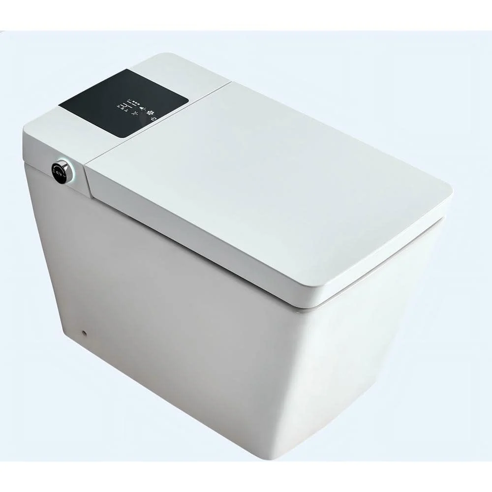 UPIKER 1-Piece Square Bidet Toilet with Heated Seat and Auto Flush, White