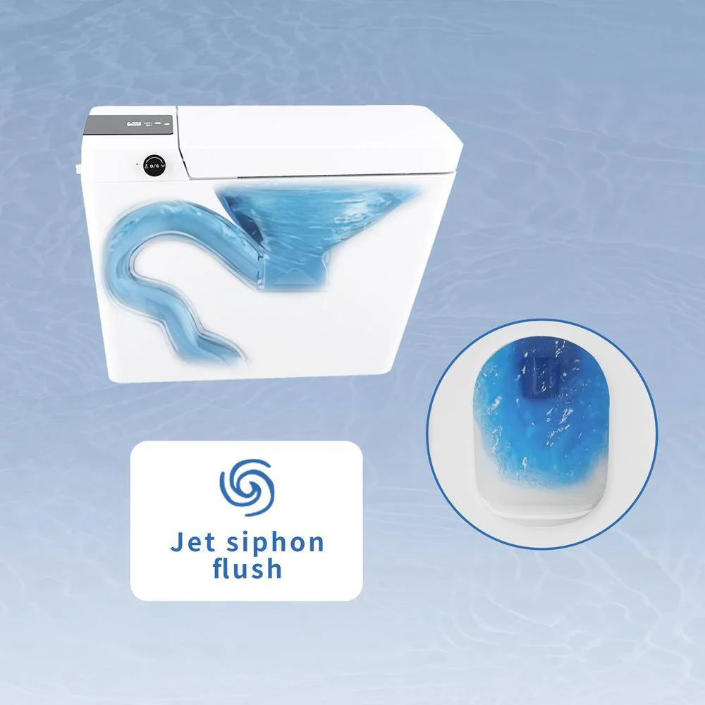 UPIKER 1-Piece Square Bidet Toilet with Heated Seat and Auto Flush, White - Image 7