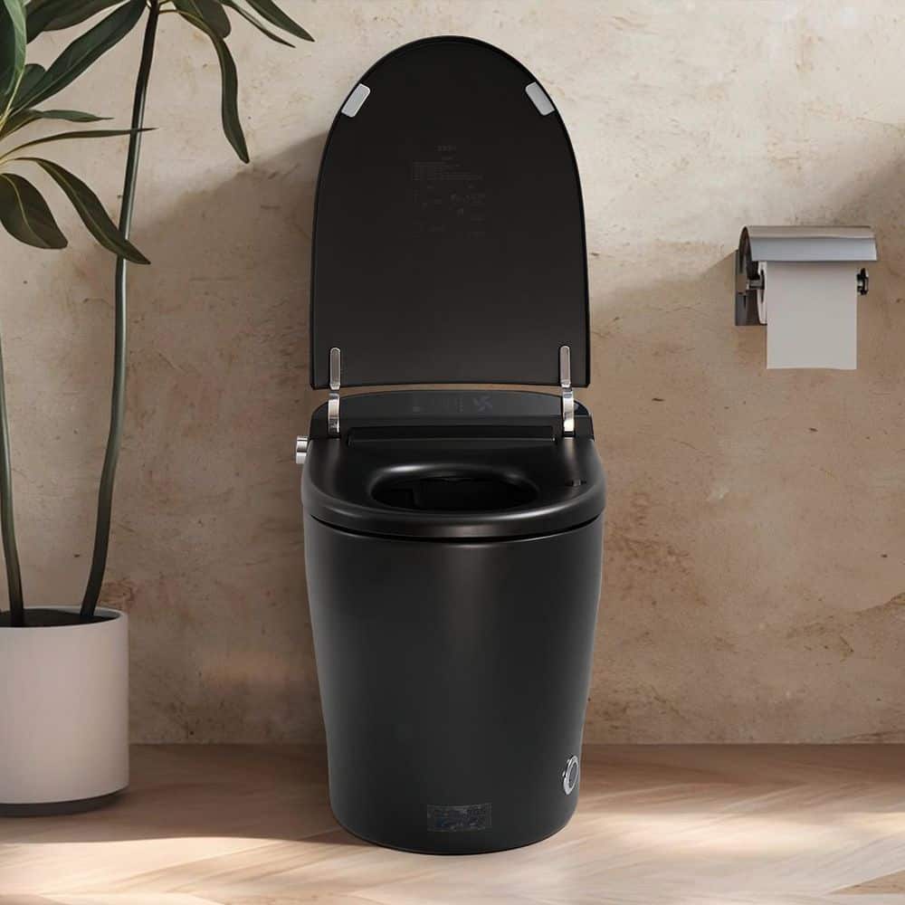 UPIKER 12-in-1 Elongated Bidet Toilet in Black with Heated Seat and Auto Flush - Image 2