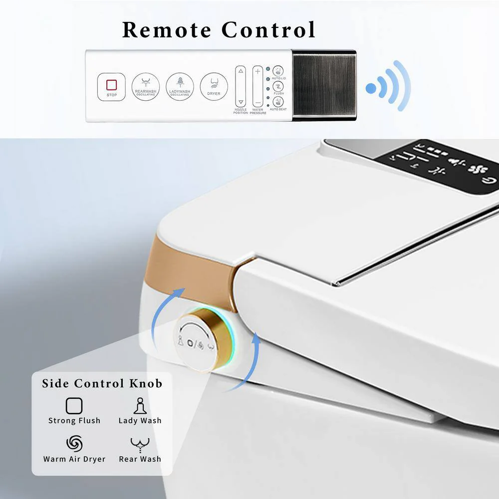 UPIKER 12-in-1 Smart Elongated Bidet Toilet with Heated Seat and Auto Flush - Image 5