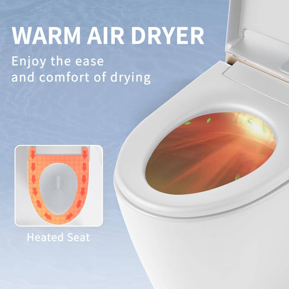 UPIKER 12-in-1 Smart Elongated Bidet Toilet with Heated Seat and Auto Flush - Image 7