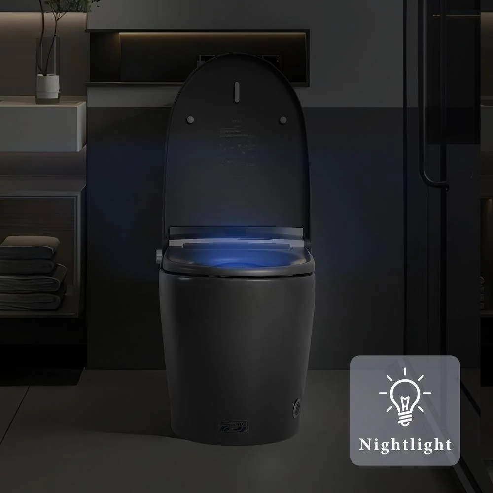 UPIKER Smart 12-in-1 Single Flush Elongated Toilet in Matte Gray with Heated Seat - Image 4