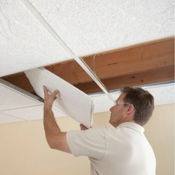 USG Ceilings 4-ft x 2-ft White Mineral Fiber Drop Ceiling Tile (4-Pack, 32-sq ft / Case) - Image 5
