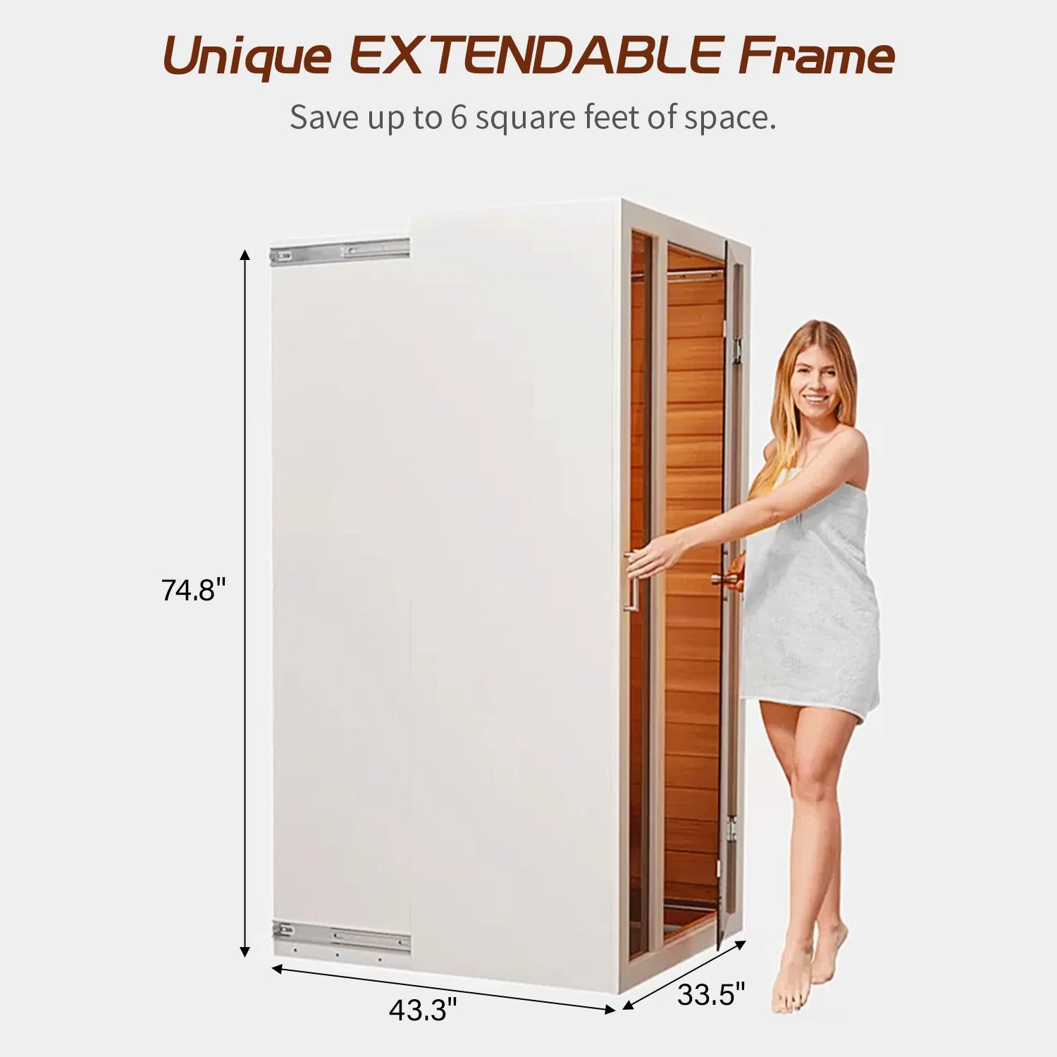 Vanity Art 1-Person Extendable Indoor FAR Infrared Sauna, Bluetooth-Compatible, 6 Carbon Heaters - Image 3