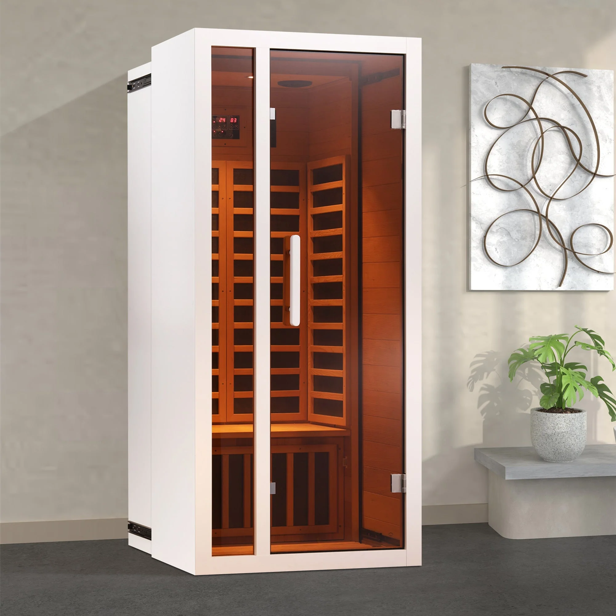 Vanity Art 1-Person Extendable Indoor FAR Infrared Sauna, Bluetooth-Compatible, 6 Carbon Heaters - Image 5