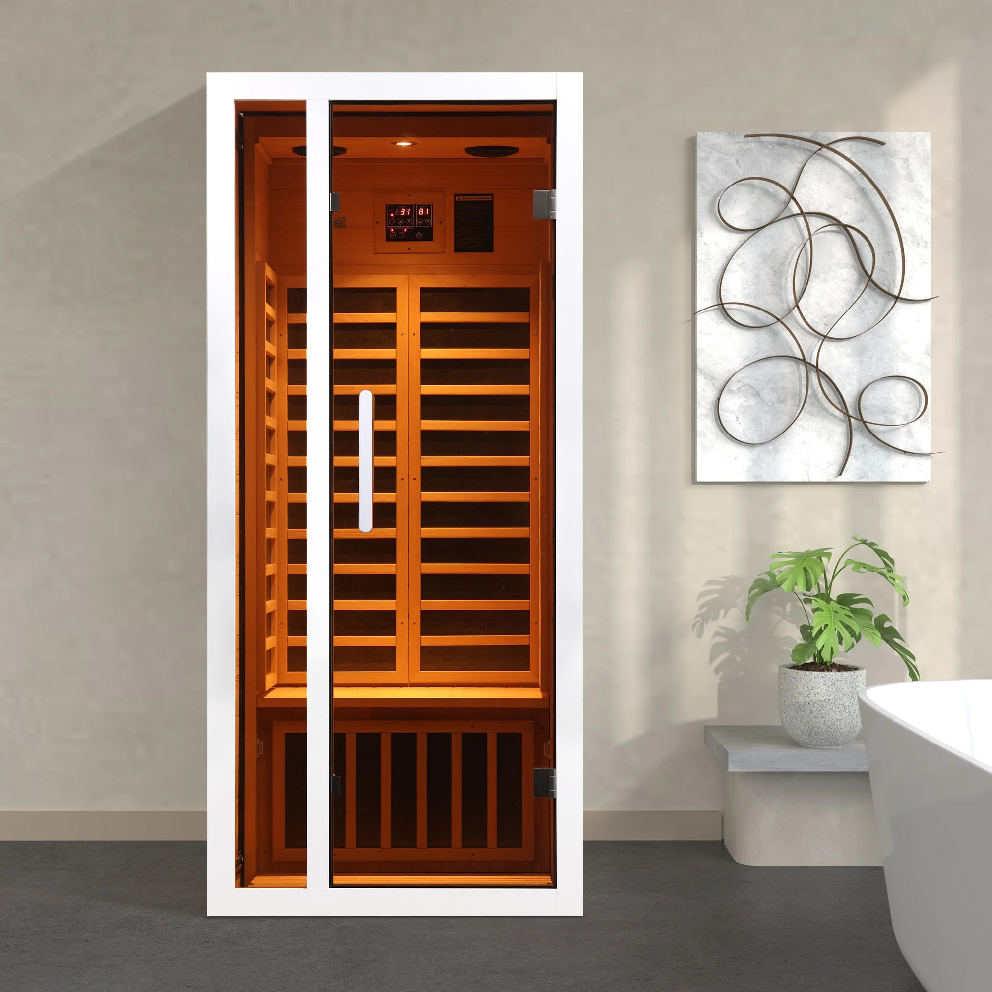 Vanity Art 1-Person Extendable Indoor FAR Infrared Sauna, Bluetooth-Compatible, 6 Carbon Heaters - Image 7