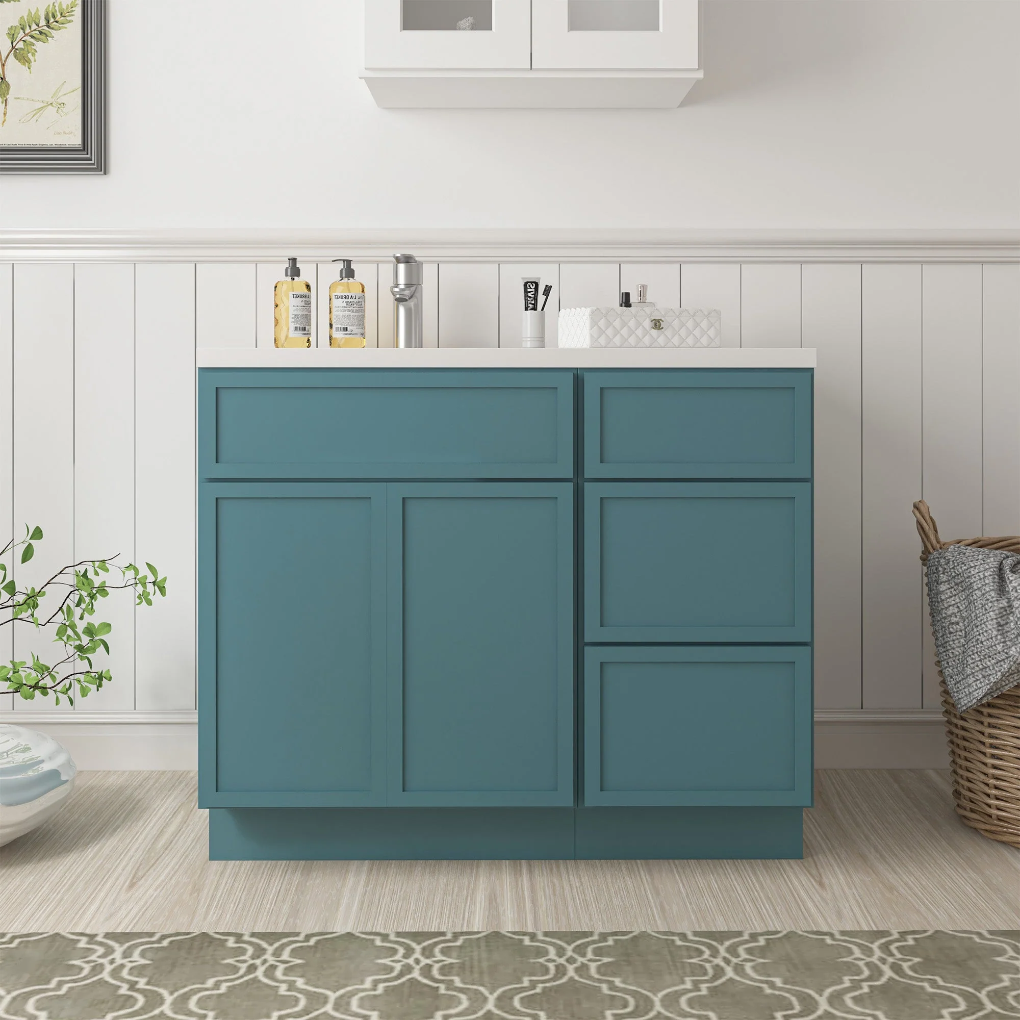 Vanity Art 15 in. W x 21 in. D x 32.5 in. H 3-Drawer Bath Vanity Cabinet (Cabinet Only) in White - Image 7