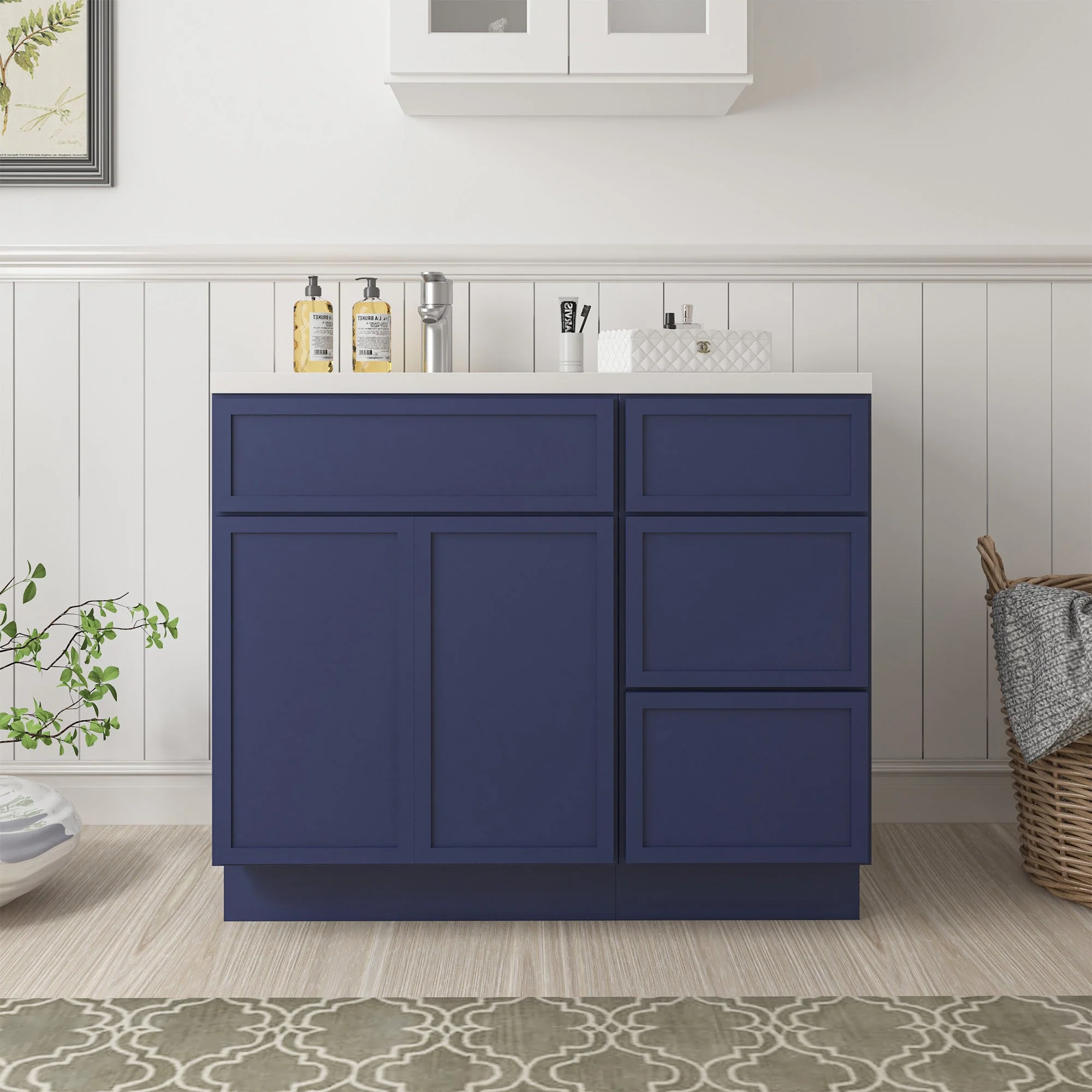Vanity Art 15 in. W x 21 in. D x 32.5 in. H 3-Drawer Bath Vanity Cabinet Only in Gray - Image 3