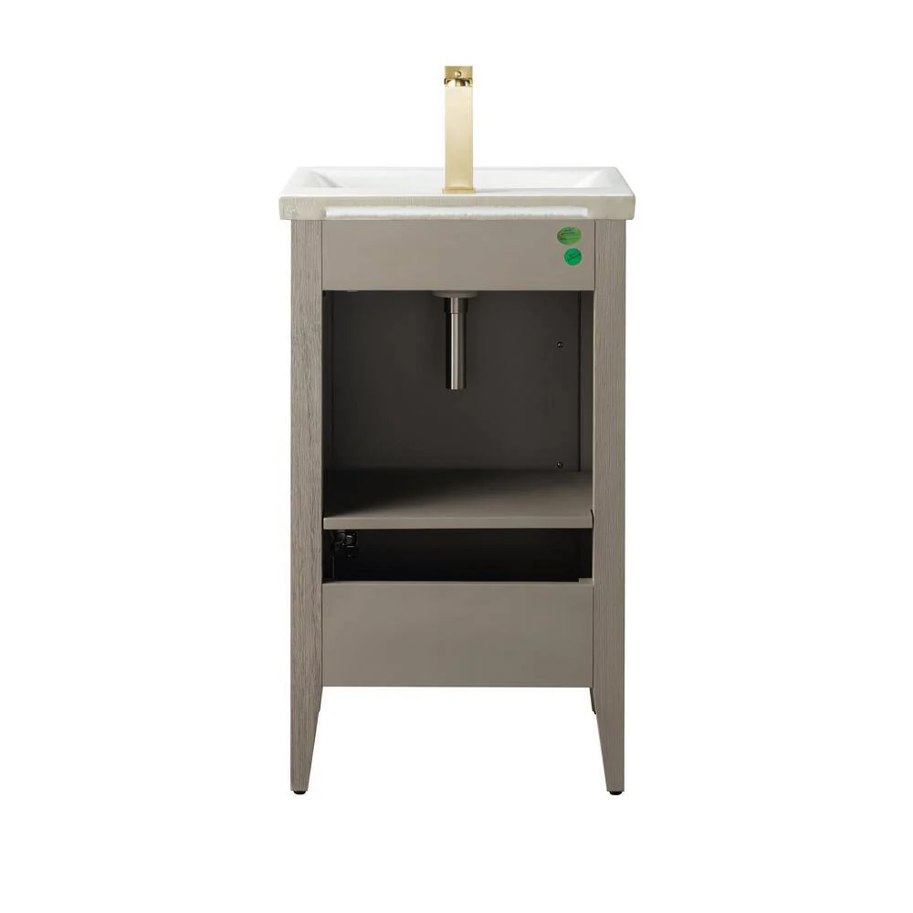 Vanity Art 20 in. W x 15.8 in. D x 34 in. H Single-Sink Bathroom Vanity Cabinet in Driftwood Gray with White Ceramic Top - Image 5