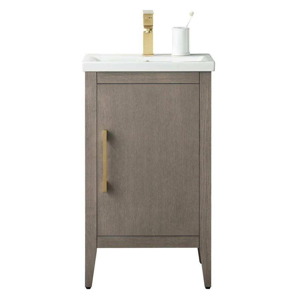 Vanity Art 20 in. W x 15.8 in. D x 34 in. H Single-Sink Bathroom Vanity Cabinet in Driftwood Gray with White Ceramic Top - Image 6