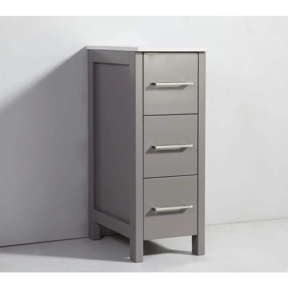 Vanity Art Brescia 42 in. W x 18 in. D x 36 in. H Bathroom Vanity in Grey with Single Basin White Ceramic Top and Mirror - Image 7