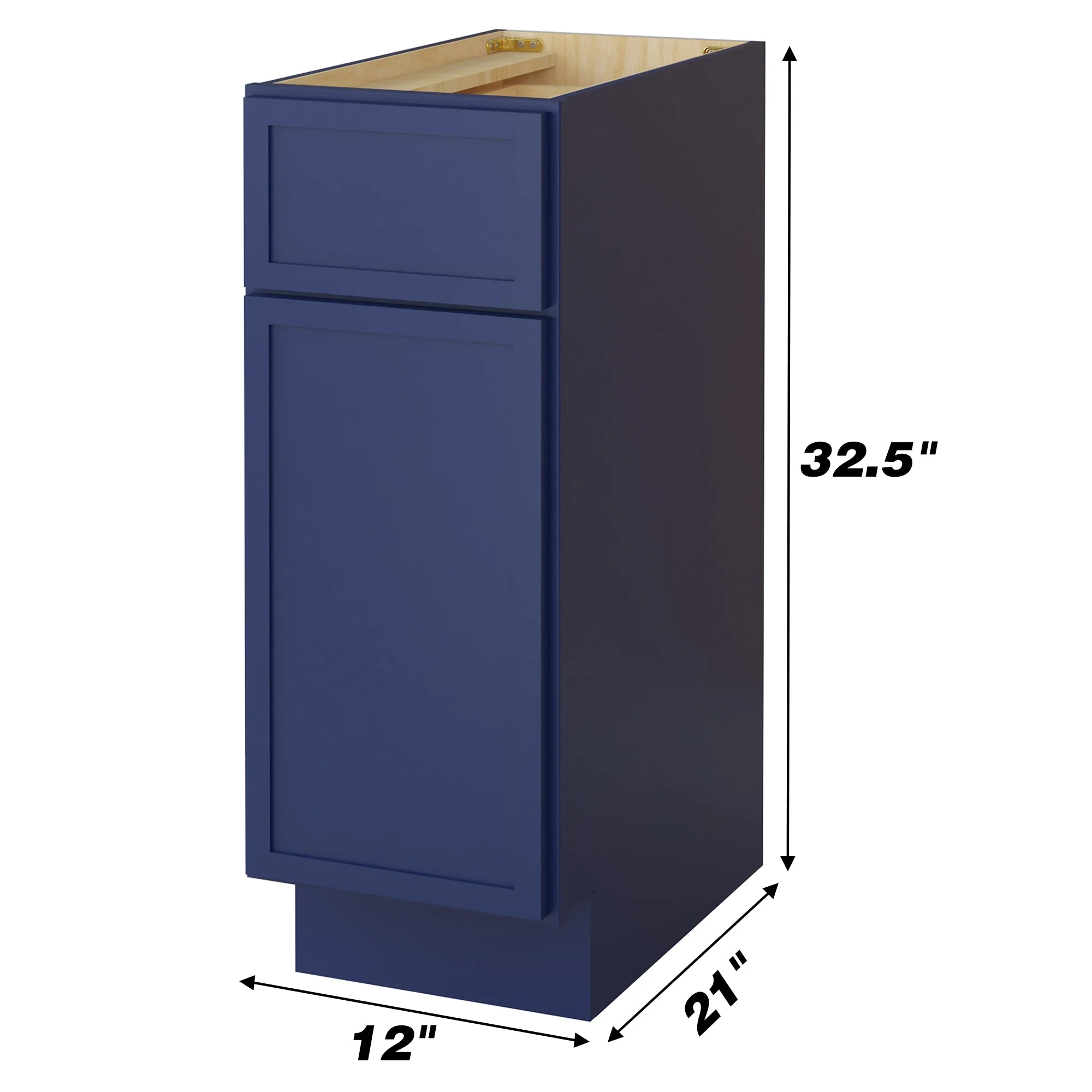 Vanity Art CVJ 12 in. W x 21 in. D x 32.5 in. H 3-Drawer Bath Vanity Cabinet Only, White - Image 2