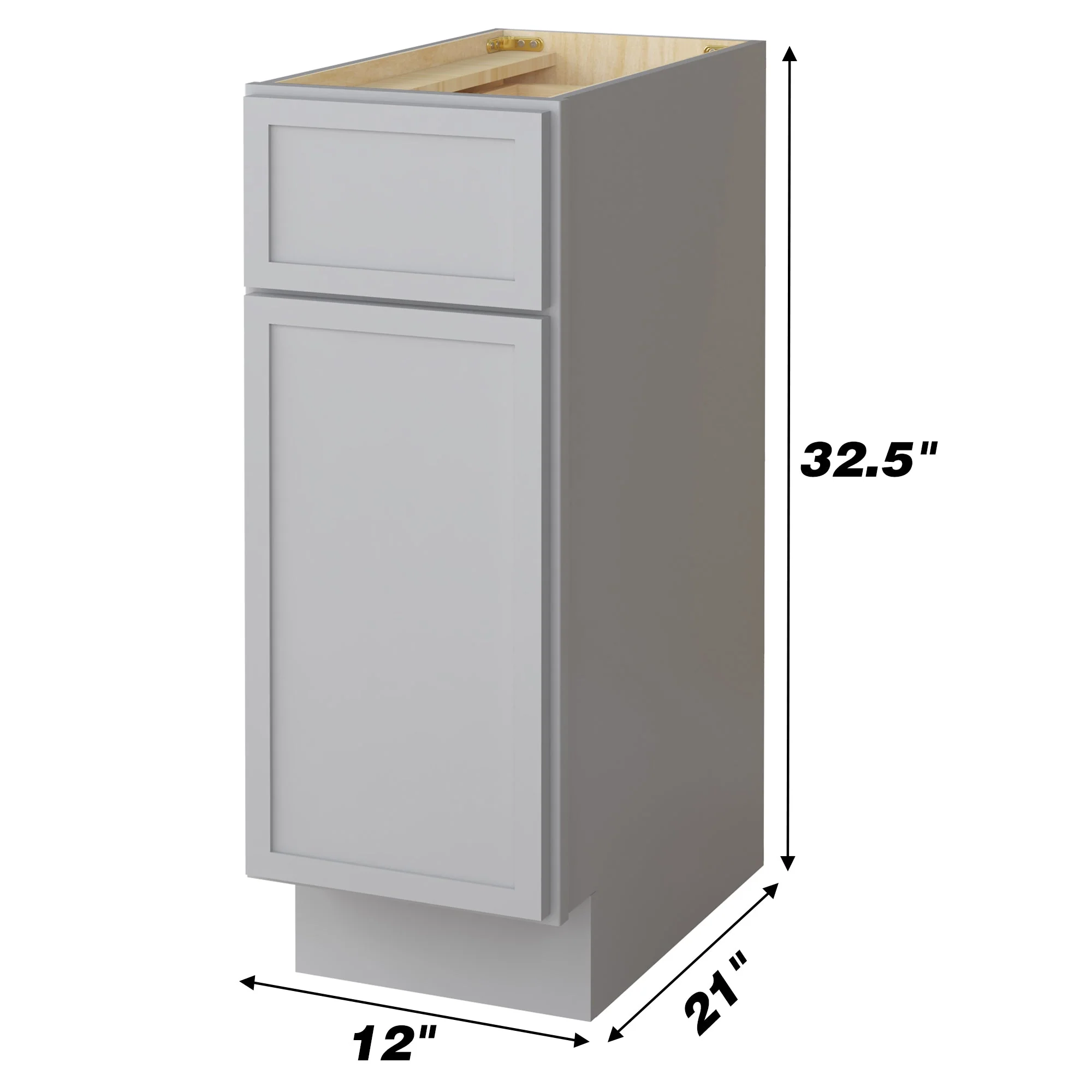 Vanity Art CVJ 12 in. W x 21 in. D x 32.5 in. H 3-Drawer Bath Vanity Cabinet Only, White - Image 4