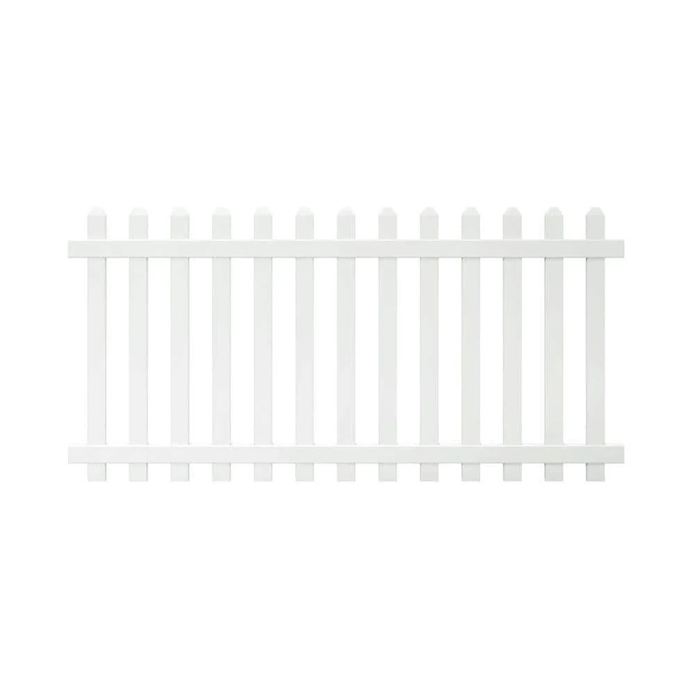 Veranda Glendale White Vinyl Spaced Picket Fence Panel - Image 4