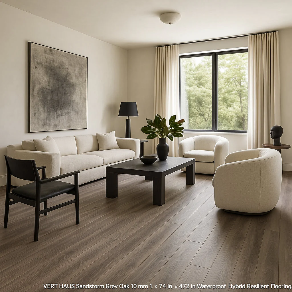 VERT HAUS Sandstorm Grey Oak Waterproof Hybrid Resilient Flooring - 27 sq. ft./Case - Image 2