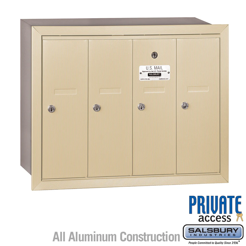 Vertical Mailbox with 5 Compartments - Sandstone - Recessed Mounted - Private Access - Image 6