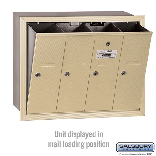Vertical Mailbox with 5 Compartments - Sandstone - Recessed Mounted - Private Access - Image 8