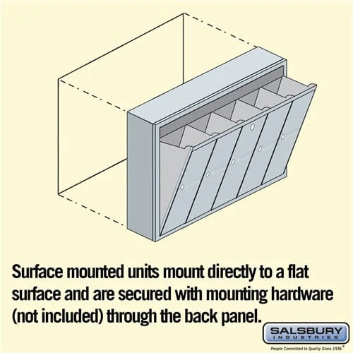 Vertical Mailbox with 5 Compartments - Aluminum Surface Mounted USPS Approved - Image 5
