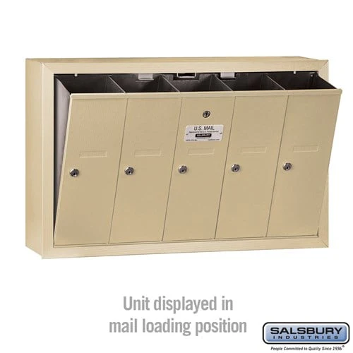 Vertical Mailbox with 5 Compartments - Sandstone - Surface Mounted - USPS Approved - Image 3