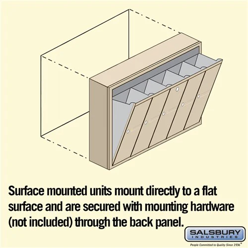 Vertical Mailbox with 5 Compartments - Sandstone - Surface Mounted - USPS Approved - Image 5