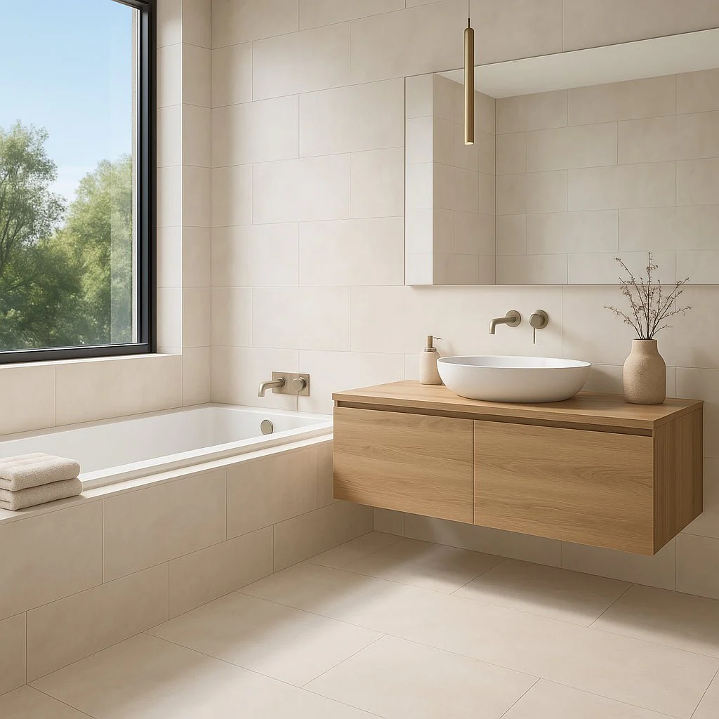 Vetta Elements Luxe Sand Matte Porcelain Tile - 24 x 48 Cement Look, Matte Finish, Indoor/Outdoor Use - Image 2