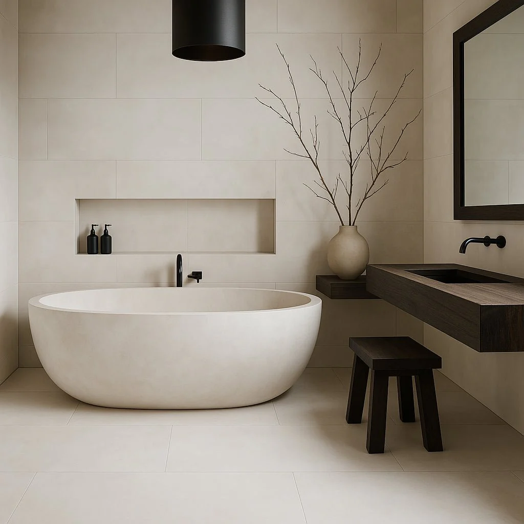 Vetta Elements Luxe Sand Matte Porcelain Tile - 24 x 48 Cement Look, Matte Finish, Indoor/Outdoor Use - Image 3