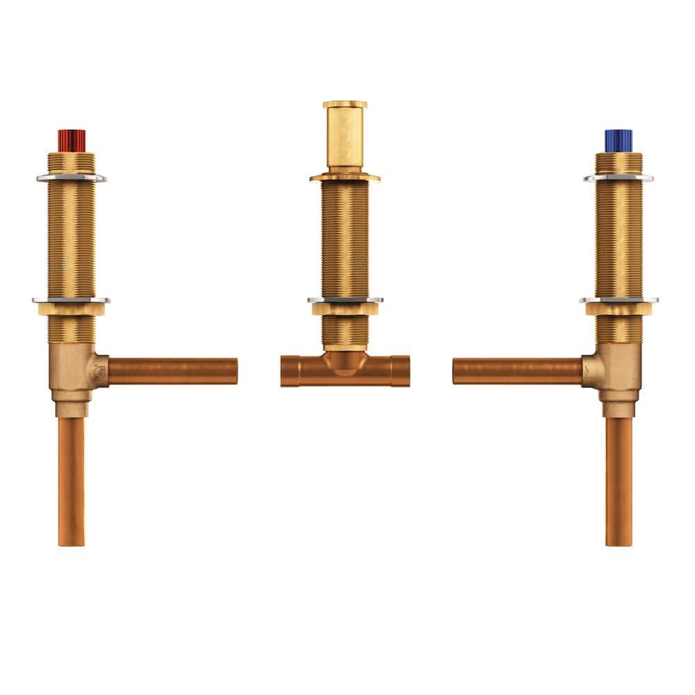 Voss 2-Handle Deck-Mount High Arc Roman Tub Faucet Trim Kit with Valve in Brushed Nickel - Image 2