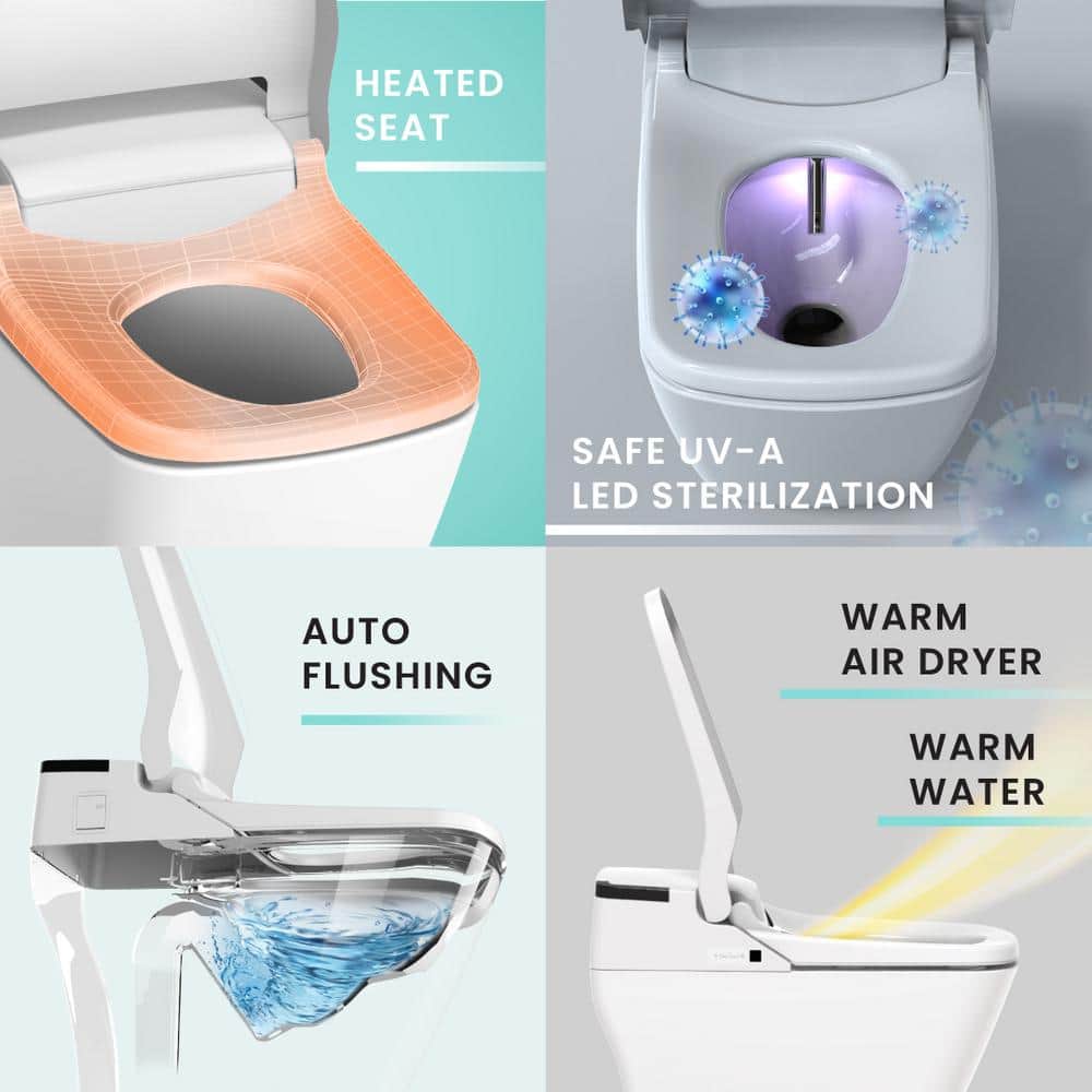 VOVO Stylement Tankless Smart Bidet One-Piece Toilet with UV LED Auto Flush & Heated Seat - Image 2