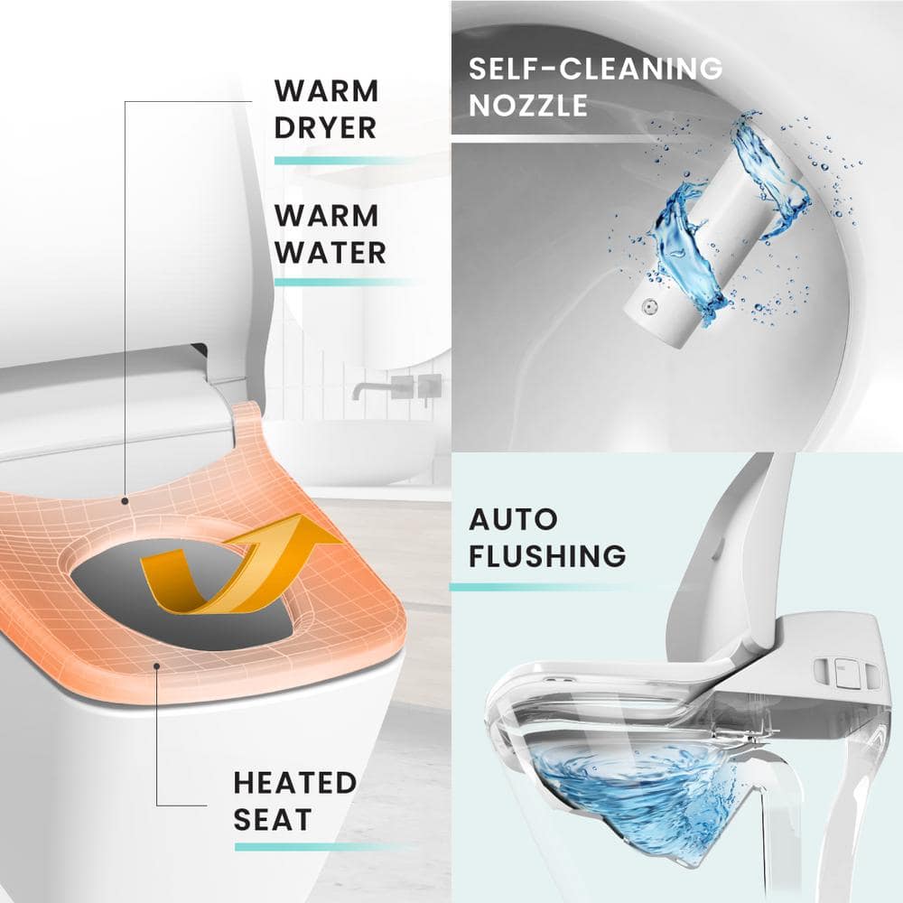 VOVO Stylement Tankless Smart Bidet Toilet with Auto Flush & Heated Seat - Image 2
