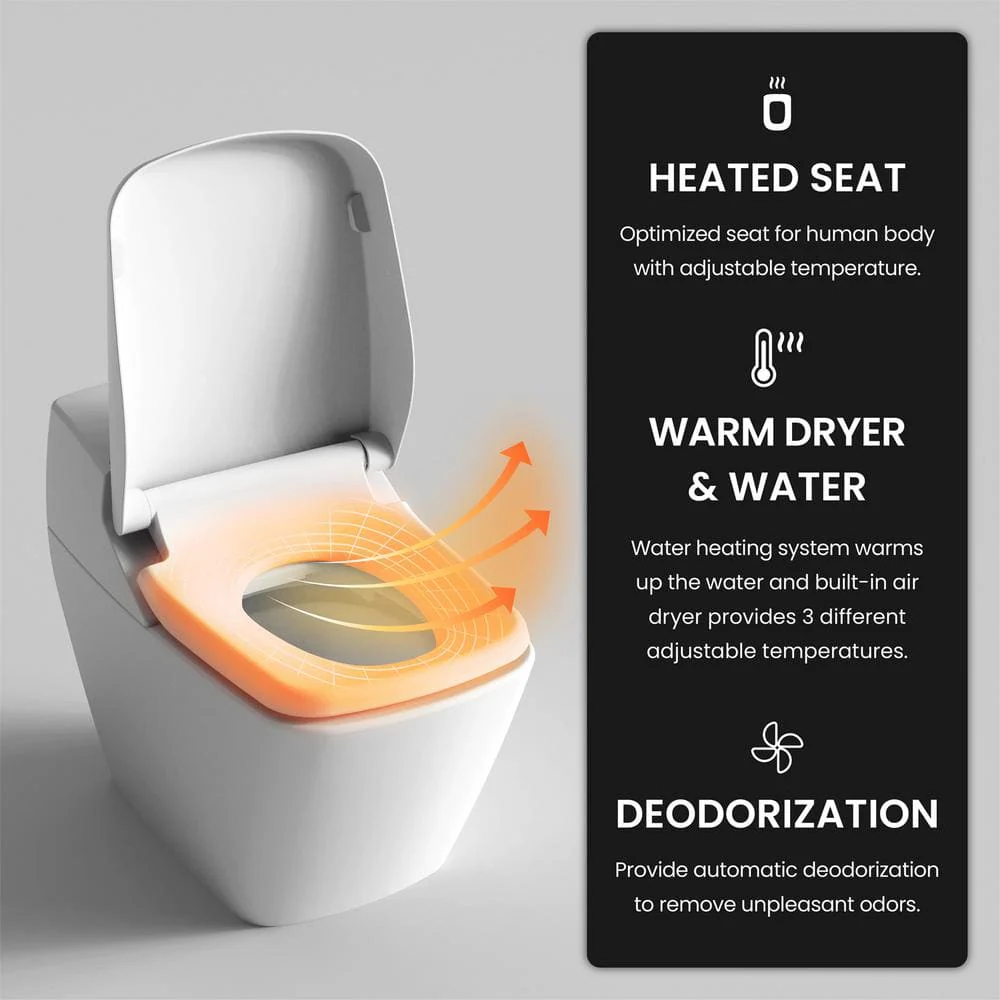 VOVO Stylement Tankless Smart Bidet Toilet with Auto Flush & Heated Seat - Image 5