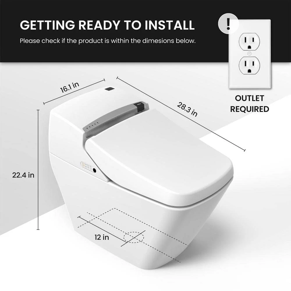 VOVO Stylement Tankless Smart Bidet Toilet with Auto Flush & Heated Seat - Image 8