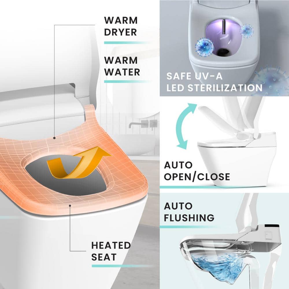 VOVO Stylement Tankless Smart Bidet Toilet with UV LED and Heated Seat - Image 2