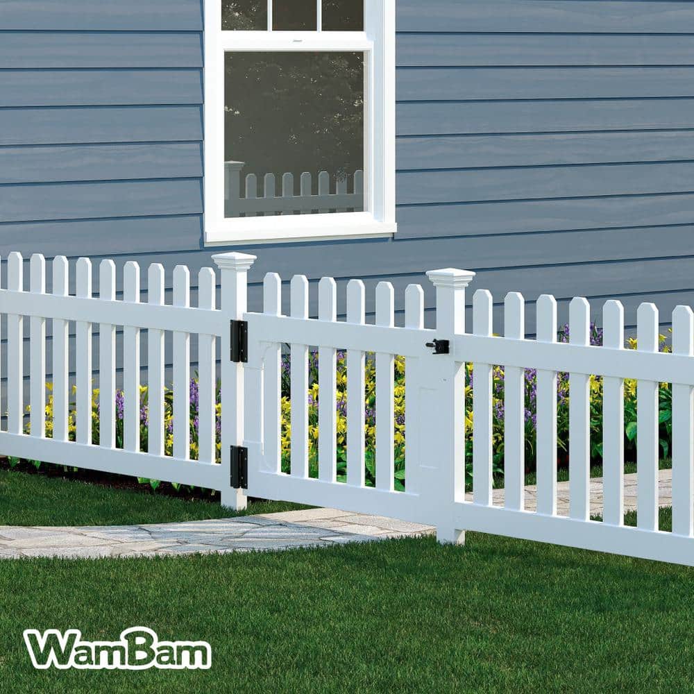WamBam Fence 3-1/2 ft. x 2-5/8 ft. Newport Vinyl Picket Fence Gate with Stainless Steel Hardware - Image 2