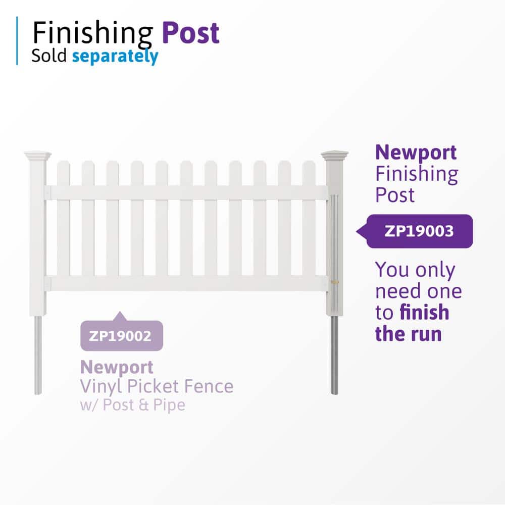 WamBam Fence 3 ft. x 6 ft. Newport Picket Vinyl Fence with No-Dig Steel Pipe Anchor Kit - Image 6
