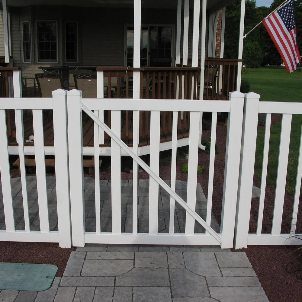 Weatherables Atlantis White Vinyl Pool Fence Gate - 4.5 ft W x 4 ft H - Image 4