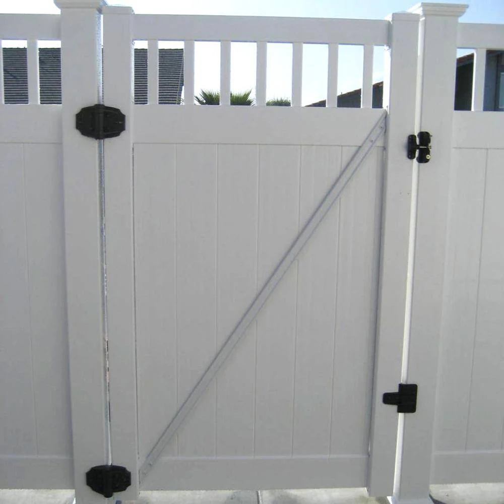Weatherables Calgary 5.4 ft. x 7 ft. White Vinyl Privacy Fence Gate Kit - Image 4
