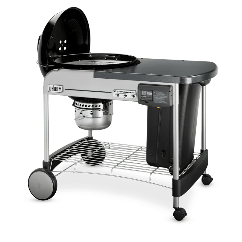 Weber Performer Deluxe 22-in Black Porcelain-Enamel Kettle Charcoal Grill, 48"W x 30"D x 44.1"H - Image 2