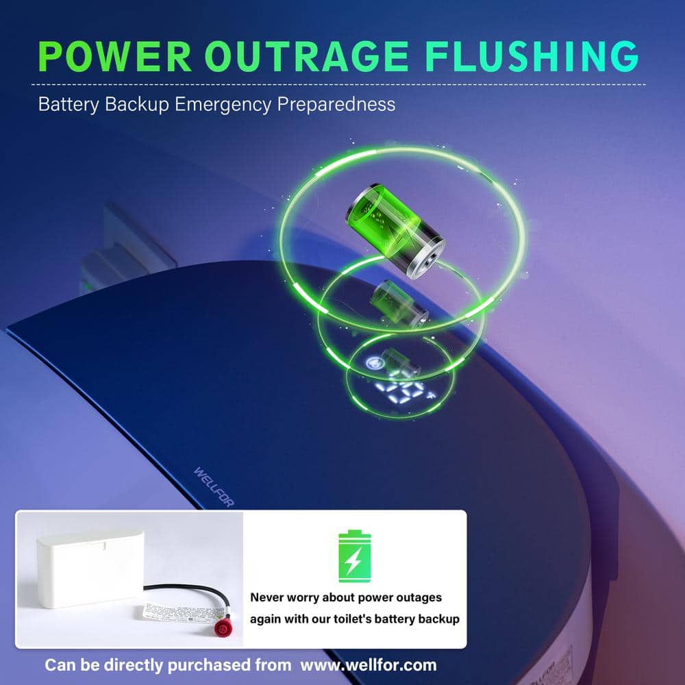 WELLFOR ARLO ADA Elongated LED Smart Bidet Toilet with Auto Open/Close/Flush - Image 6