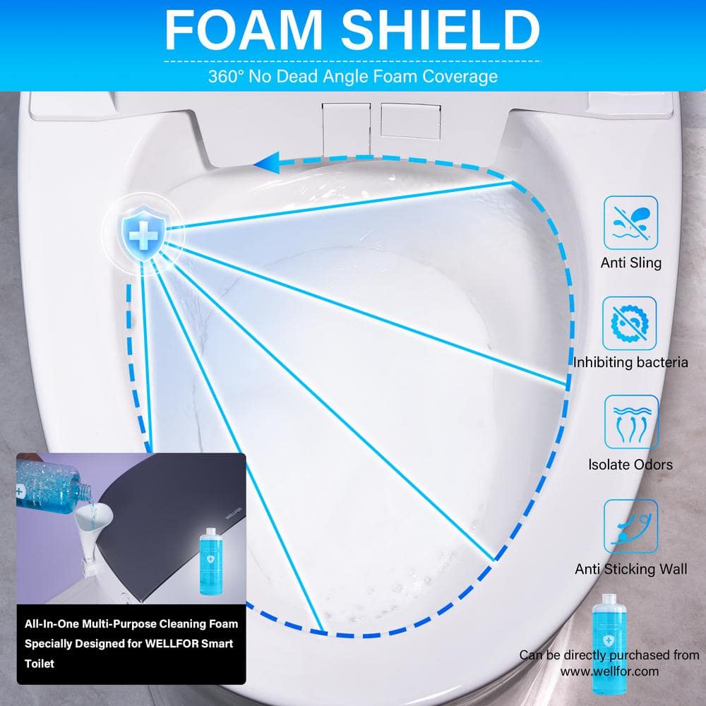 WELLFOR ARLO ADA Elongated LED Smart Bidet Toilet with Auto Open/Close/Flush - Image 7