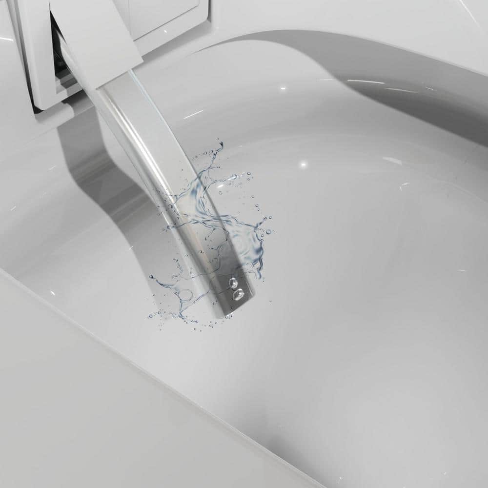 WELLFOR Elongated Dual Flush Smart Bidet Toilet in White with Auto Flush - Image 7