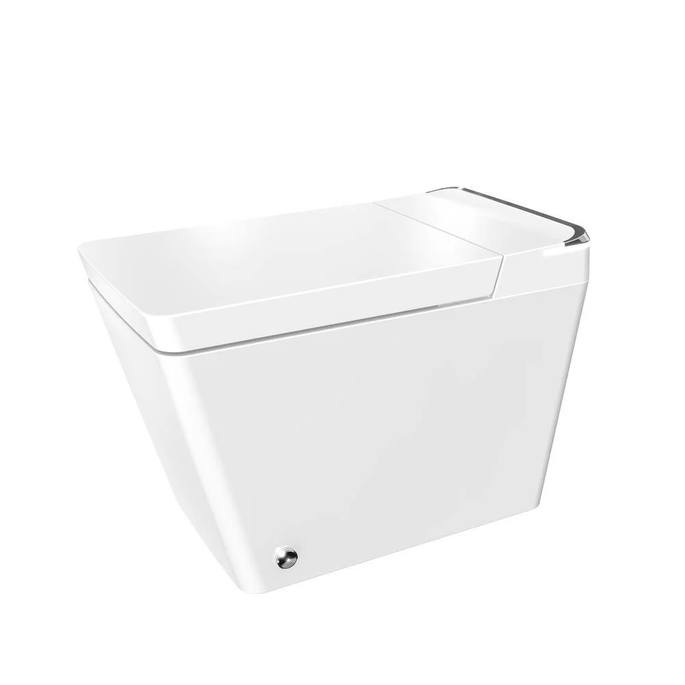 WELLFOR Elongated Dual Flush Smart Bidet Toilet in White with Auto Flush - Image 9