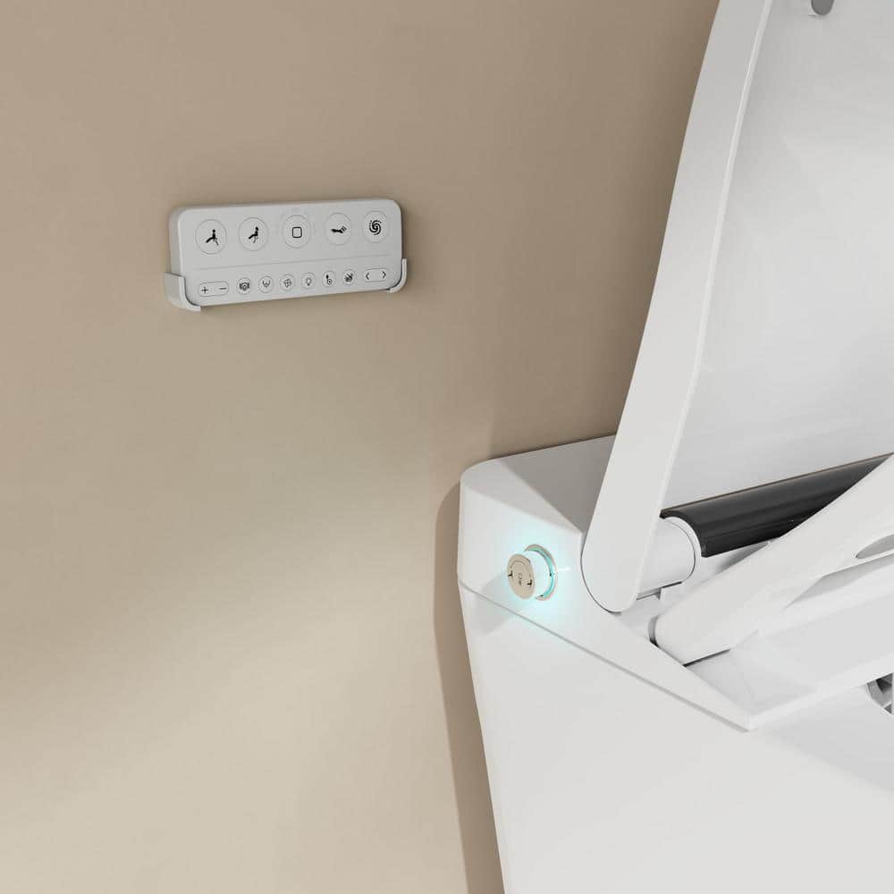 WELLFOR Elongated Dual Flush Smart Bidet Toilet with Heated Seat – White - Image 4