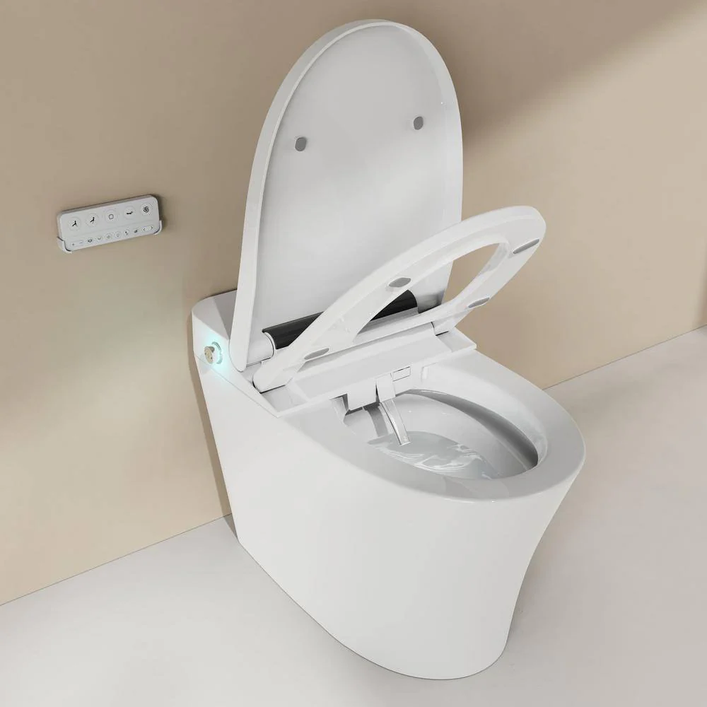 WELLFOR Elongated Dual Flush Smart Bidet Toilet with Heated Seat – White - Image 7
