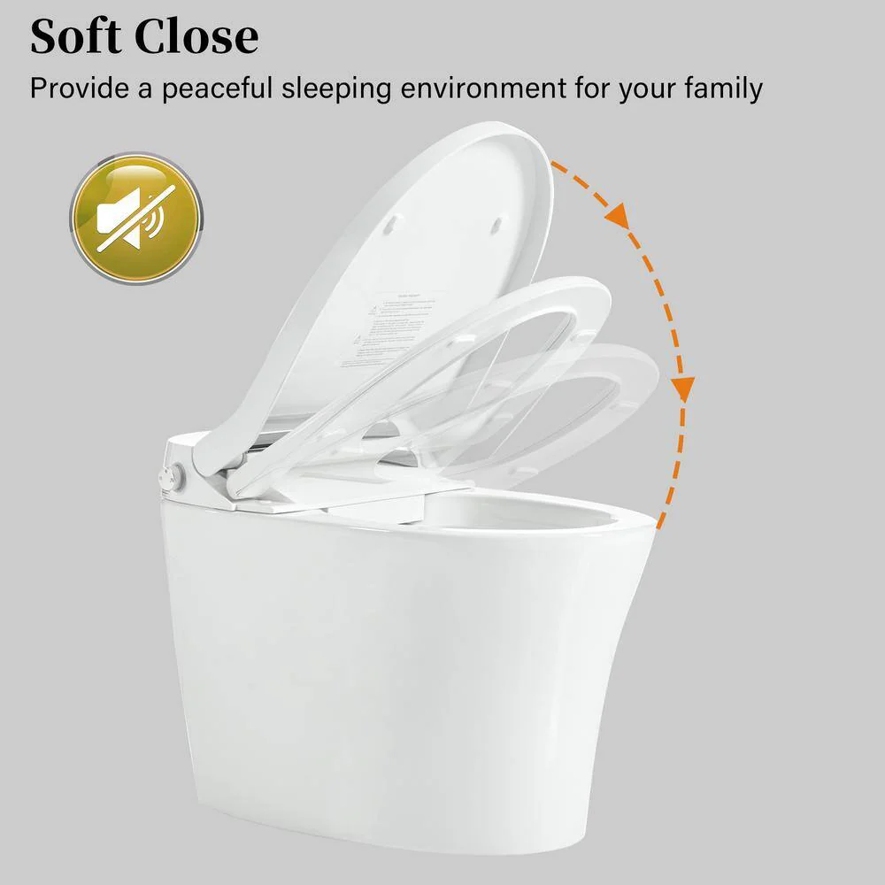 WELLFOR Elongated Smart Bidet Toilet 1.28 GPF with Heated Seat & Auto Flush - Image 8