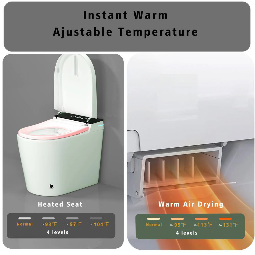 WELLFOR Elongated Smart Bidet Toilet with Auto Features and Heated Seat - Image 7