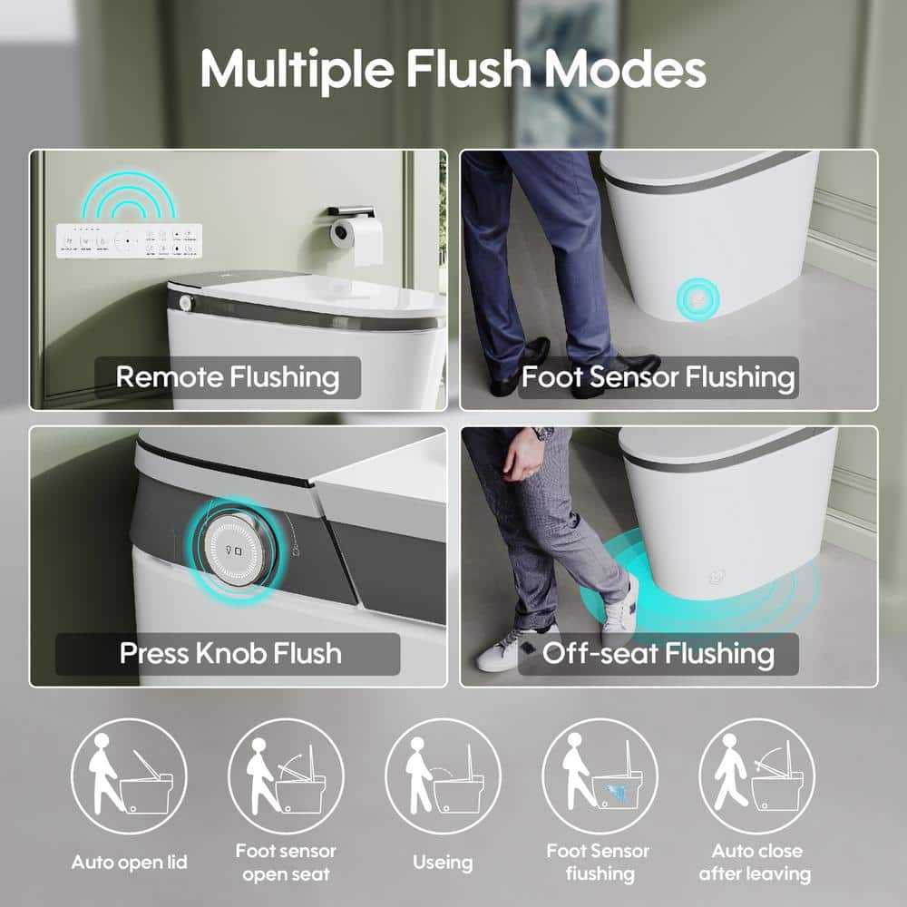 WELLFOR Elongated Smart Bidet Toilet with Auto Open/Close and Warm Water - Image 10