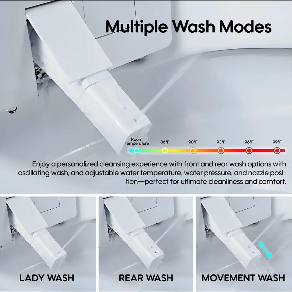 WELLFOR Elongated Smart Bidet Toilet with Auto Open/Close and Warm Water - Image 9