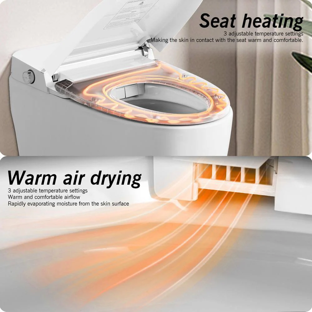 WELLFOR Elongated Smart Bidet Toilet with Foot Sensor and Heated Seat - Image 6